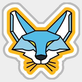 Geometric Blue Fox Sticker